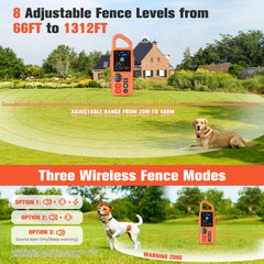 VUMXPE dual-dog remote training with 3300 ft range for independent collar control.