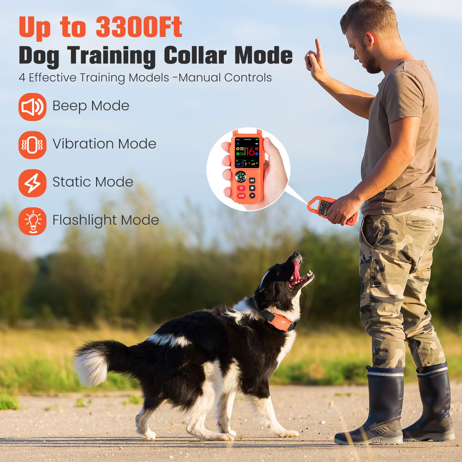 VUMXPE IPX7 waterproof collar withstands rain and splashes.