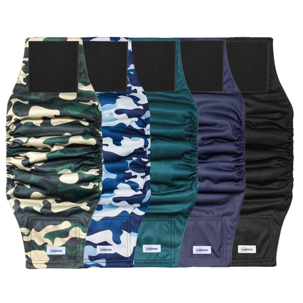 VUNCESSIN belly bands pack of five with stylish patterns for daily wear.