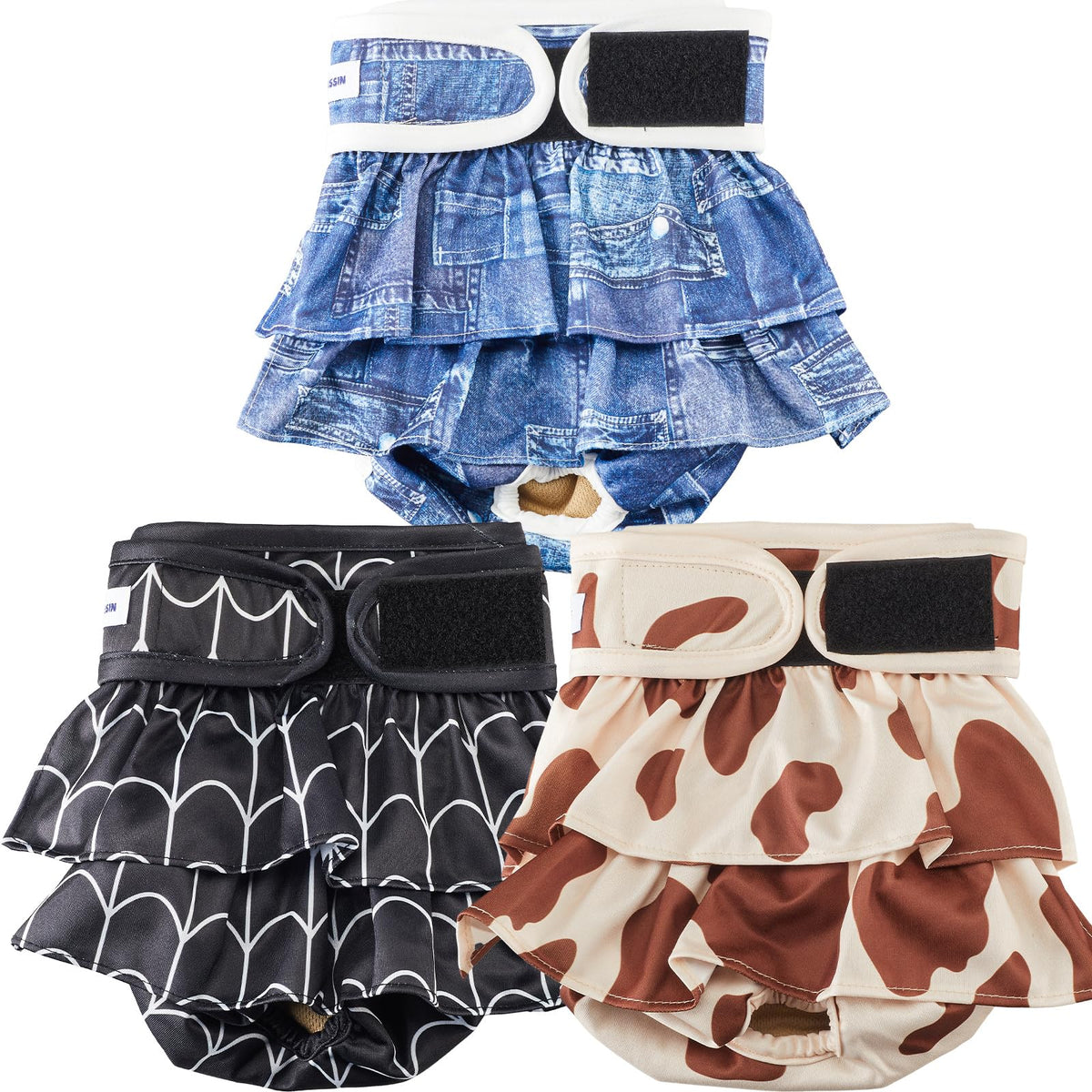 VUNCESSIN female dog diaper pack with three patterns for training and hygiene