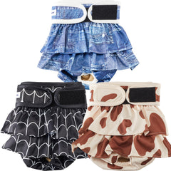 VUNCESSIN floral-pattern reusable female dog diaper provides comfortable protection.