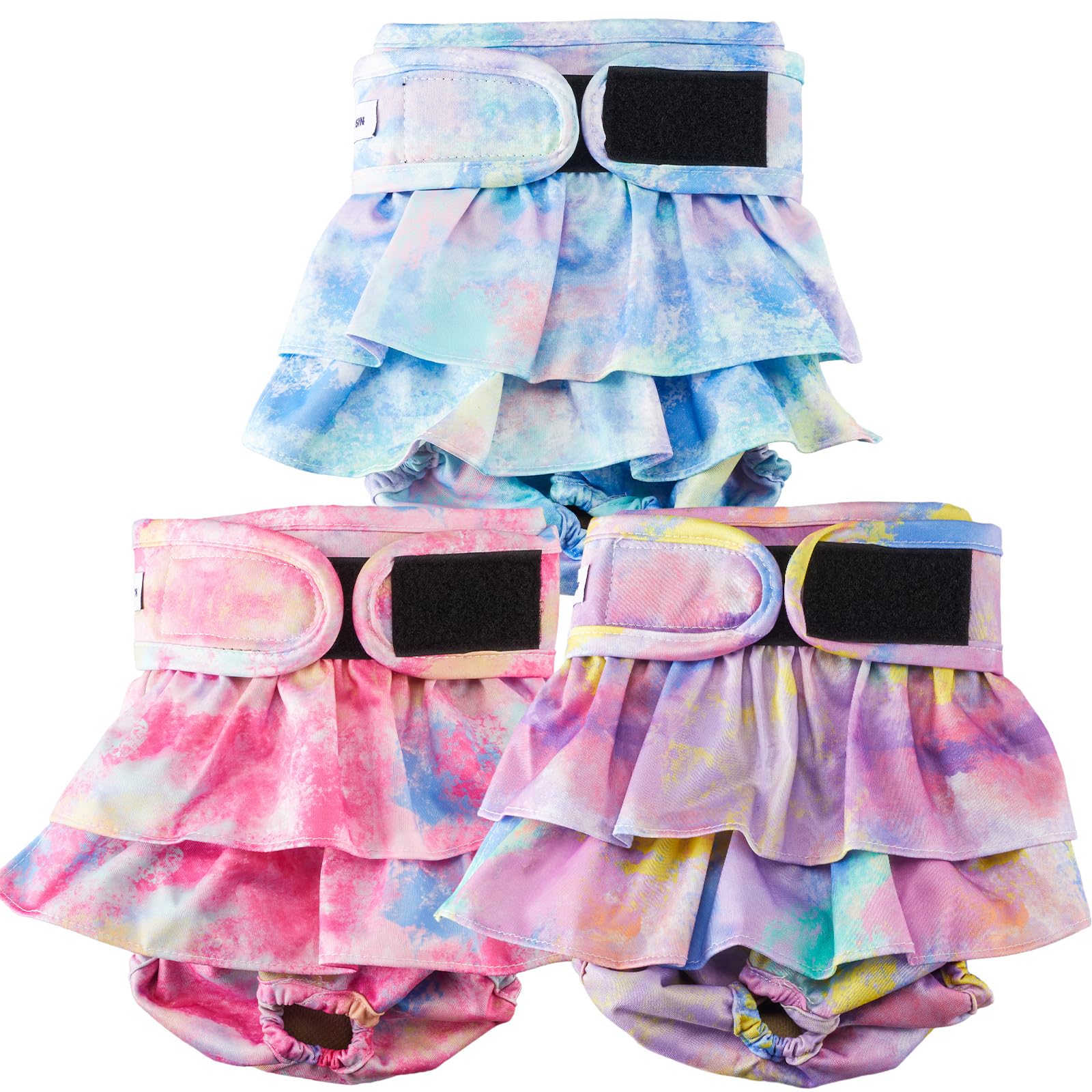 VUNCESSIN reusable dog diapers in three patterns for XL dogs