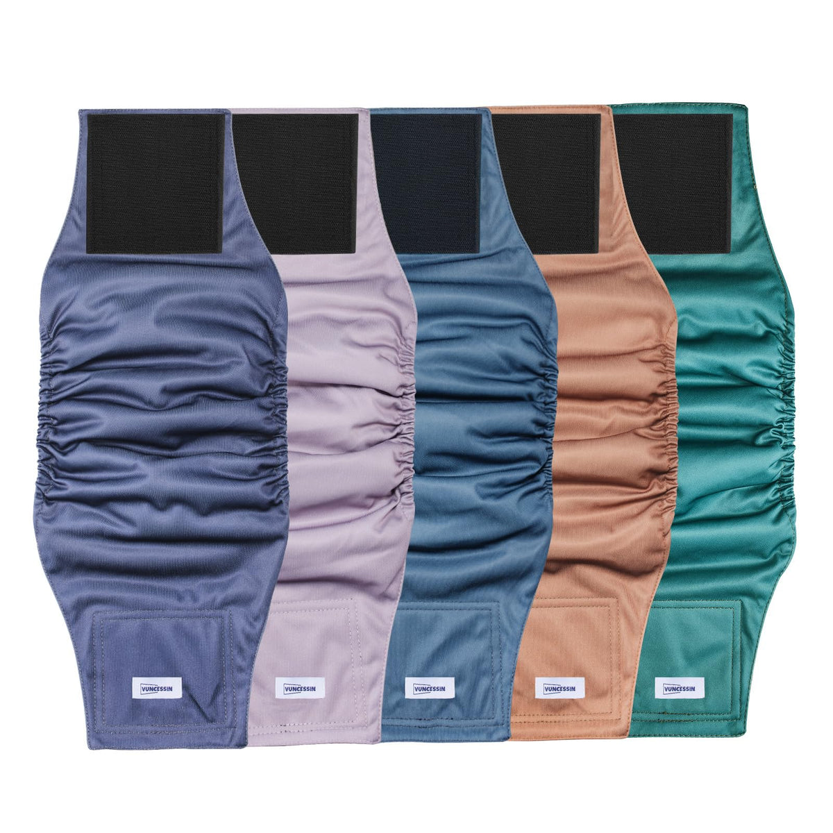 VUNCESSIN reusable dog diapers with five patterns for daily wear and training.