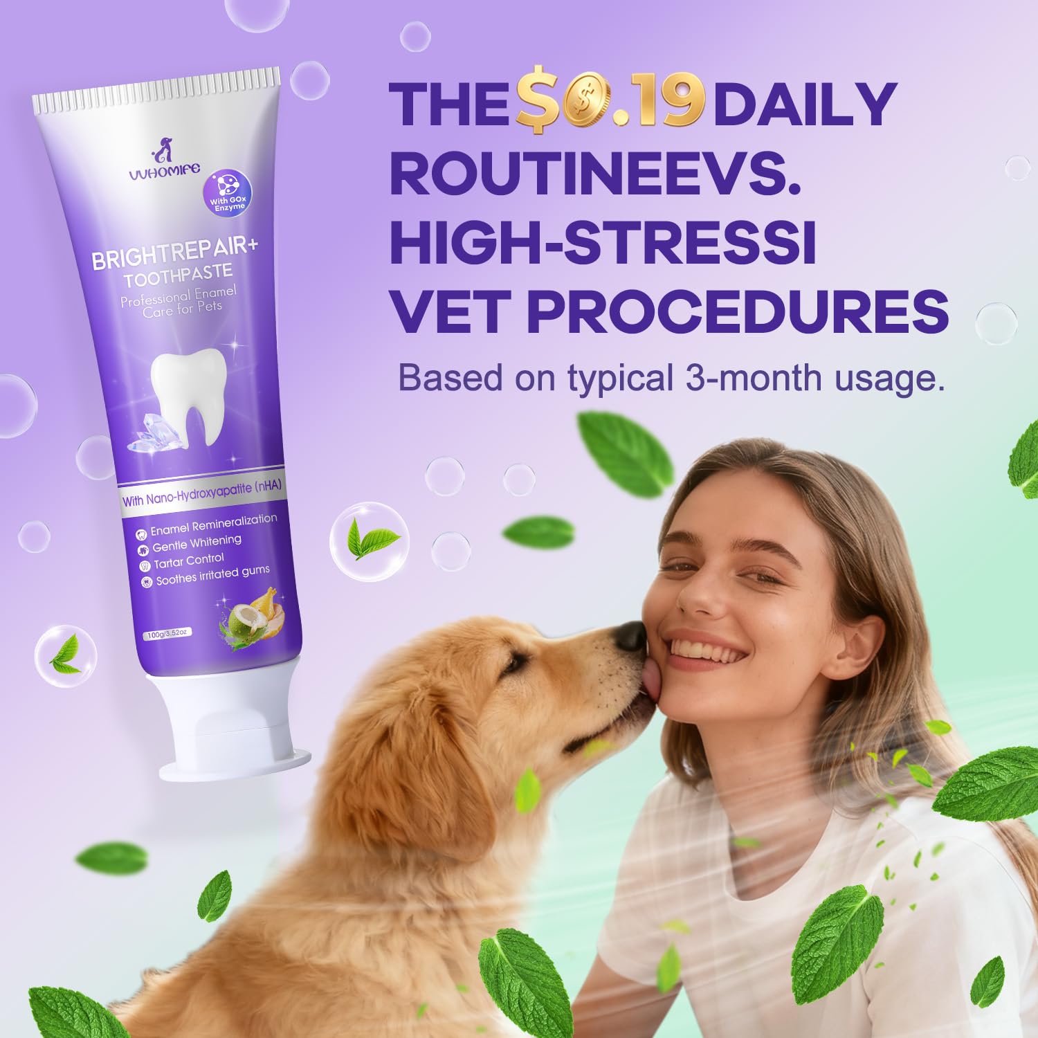 VVHOMIFE safe to swallow formula offers pet-friendly daily cleaning