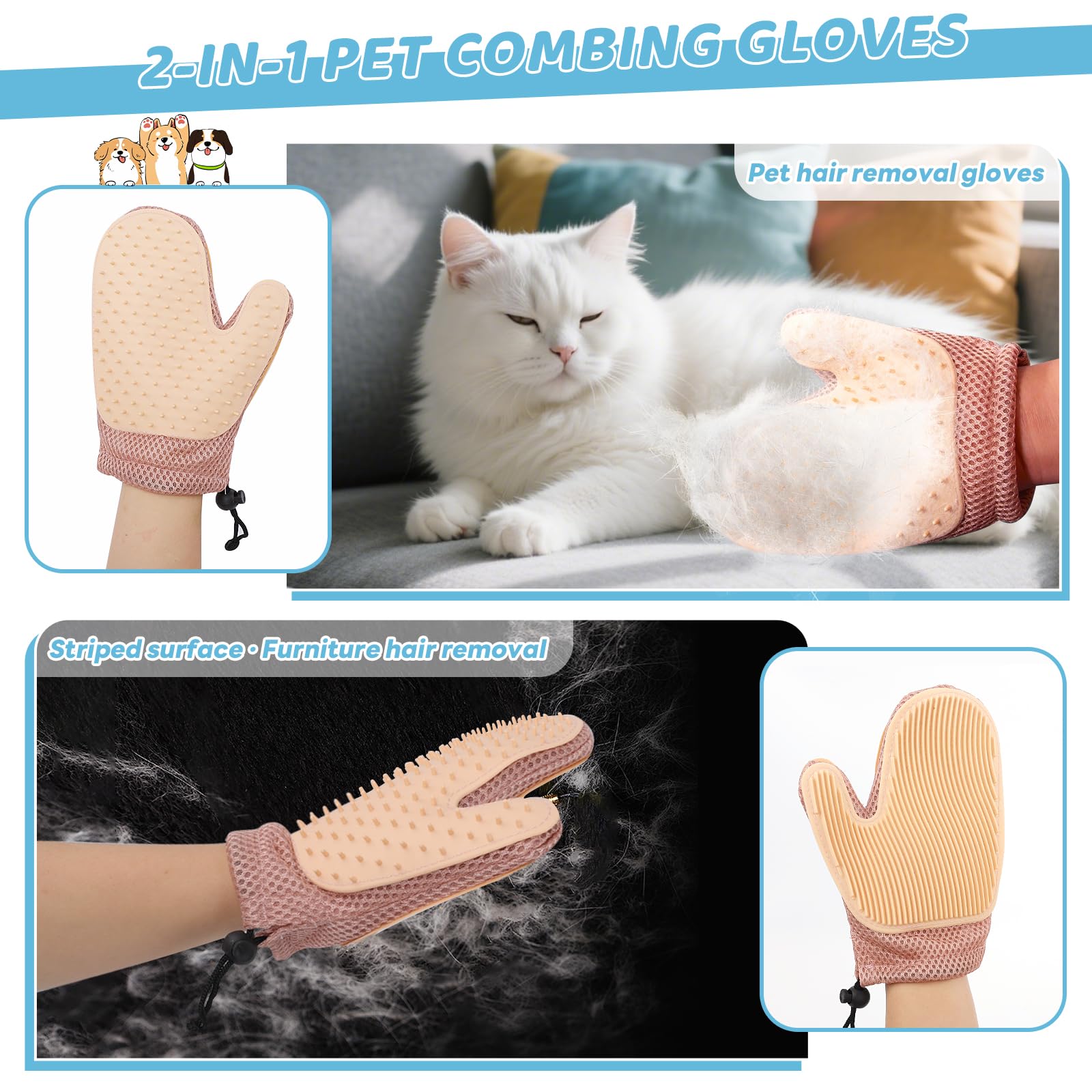 VVVVVW Easy clean-up feature shows quick bristle shedding after grooming