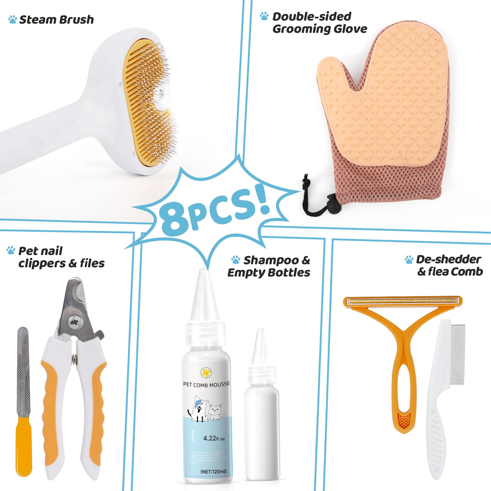 VVVVVW Steam spray action shows mist reducing static and loose fur