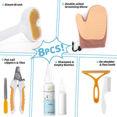 VVVVVW Steam spray action shows mist reducing static and loose fur