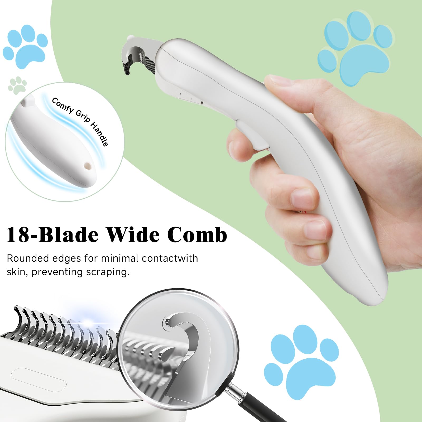 VVVVVW sturdy, skin-friendly bristles protect skin during detangling