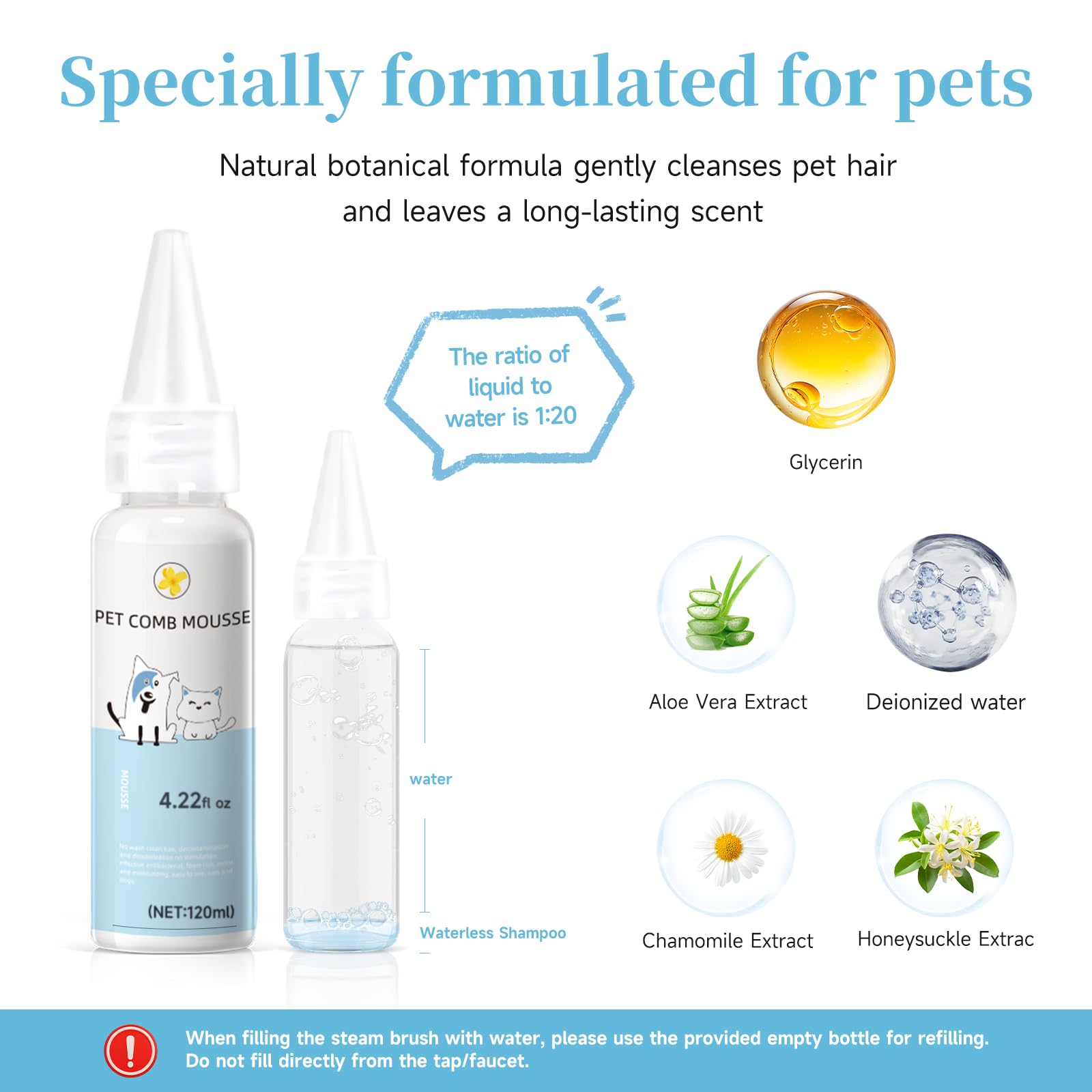 VVWVVW Leave-In Serum dispense showing conditioning during brushing
