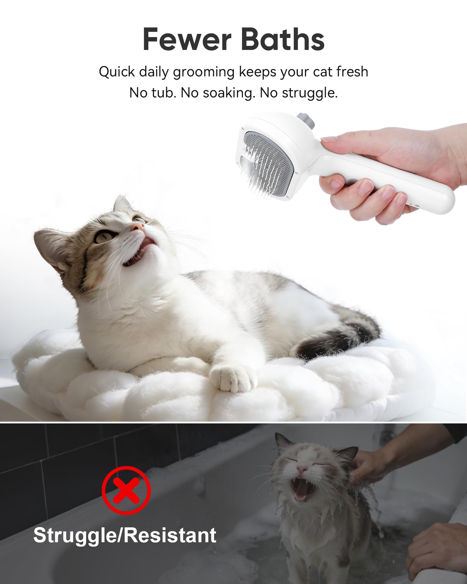 VVWVVW self-cleaning-button makes post-grooming cleanup quick