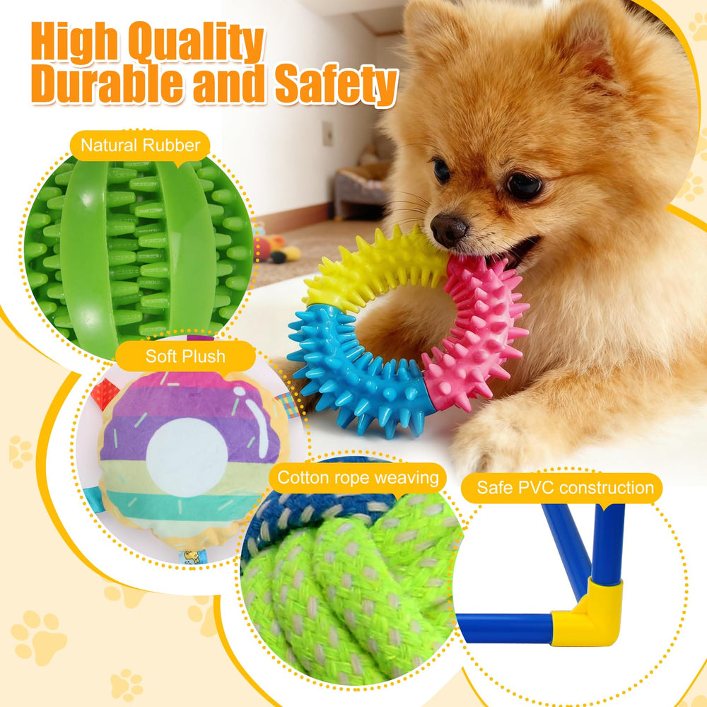VYNALTIX Puppy enrichment play area encouraging coordination and curiosity.