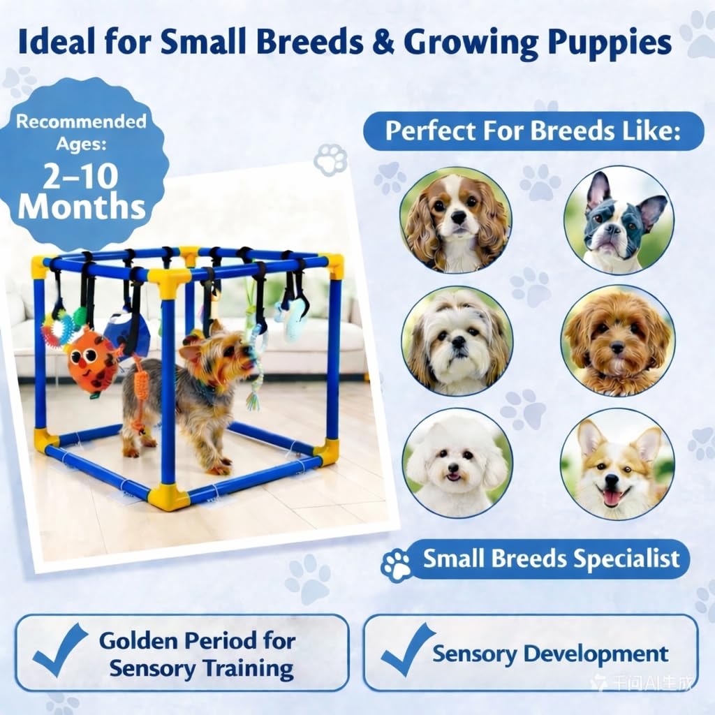 VYNALTIX Puppy Play Gym adhesive pads for extra stability on smooth floors