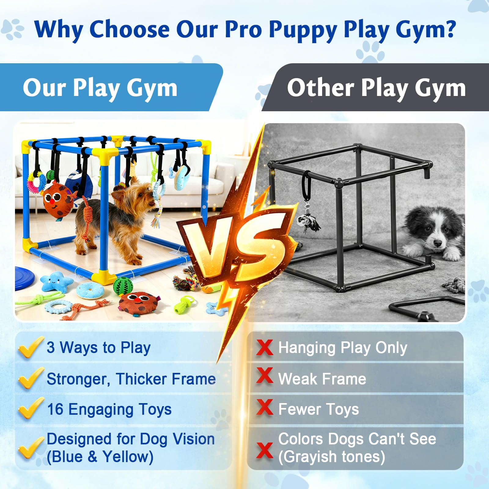VYNALTIX Puppy Play Gym floor toys for independent chew and fetch play