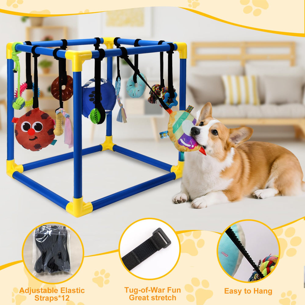 VYNALTIX Rubber teething toys attached to adjustable straps for soothing chew sessions.