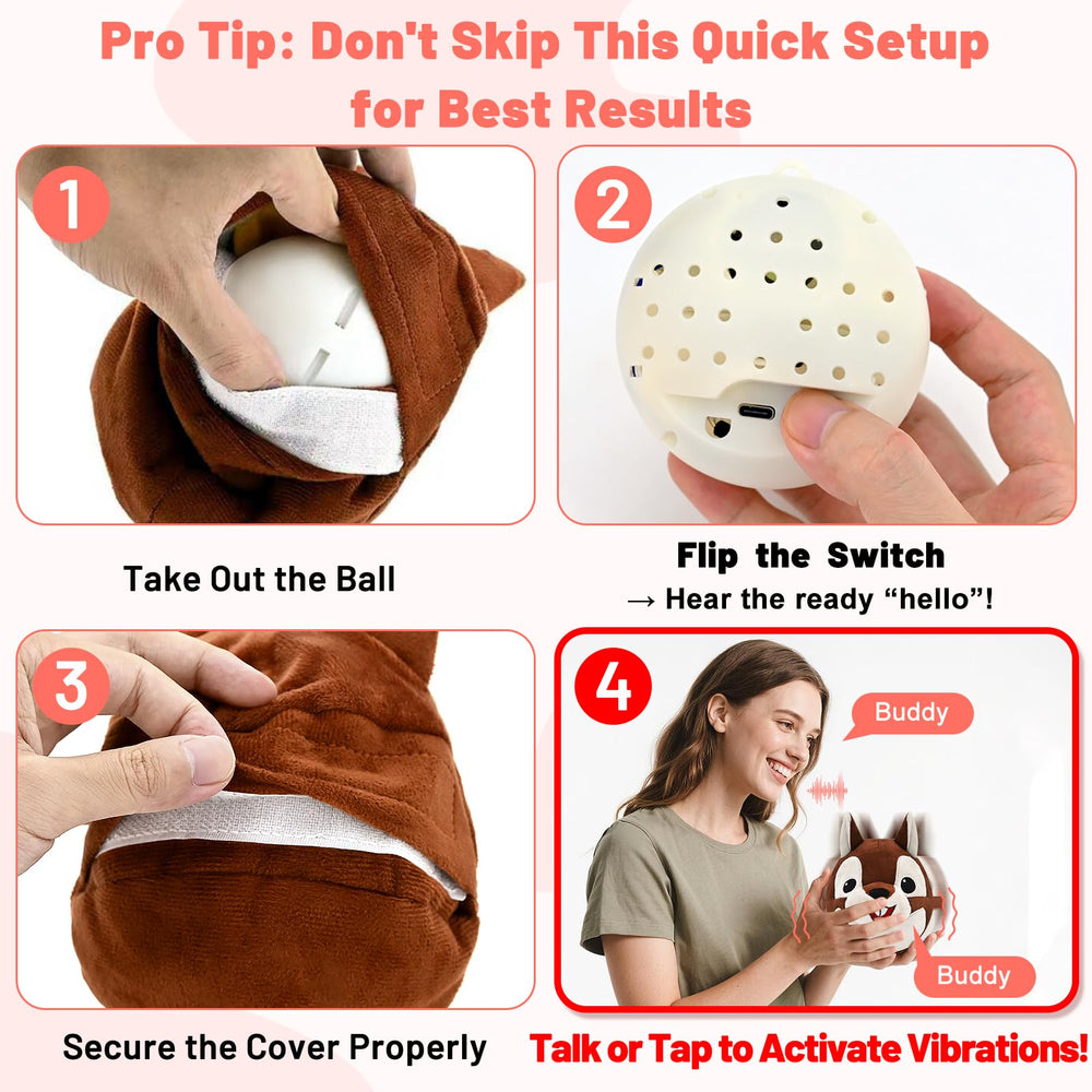 VYsTN dog toy with squirrel movement to encourage chasing play.