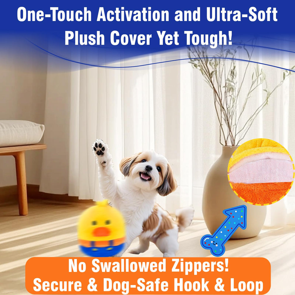 VYsTN Interactive Dog Toy rechargeable battery powers hours of play after quick charging.