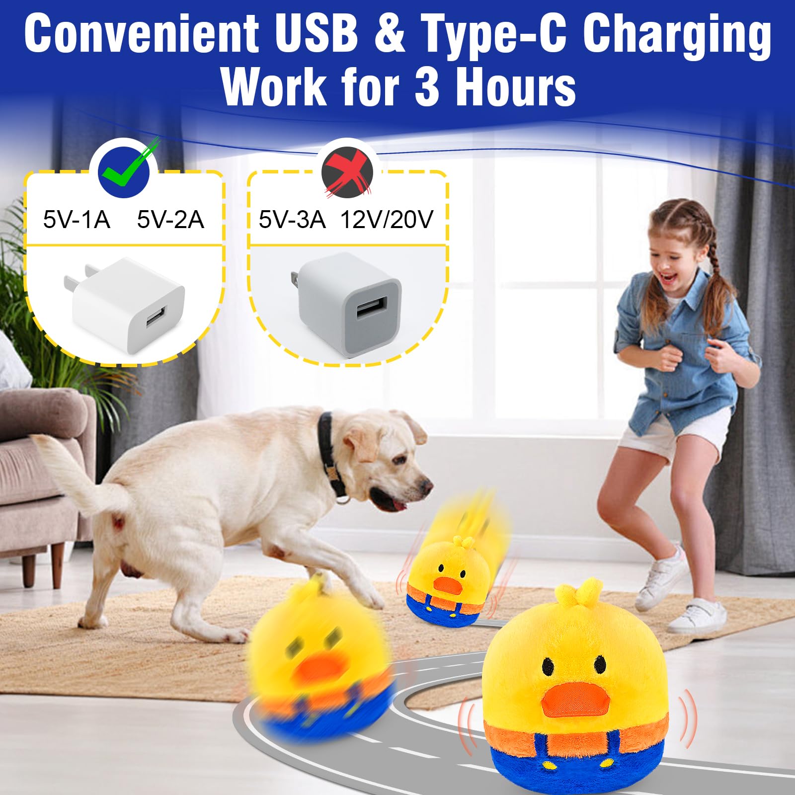 VYsTN Interactive Dog Toy vibration and sound response enhances interactive play.