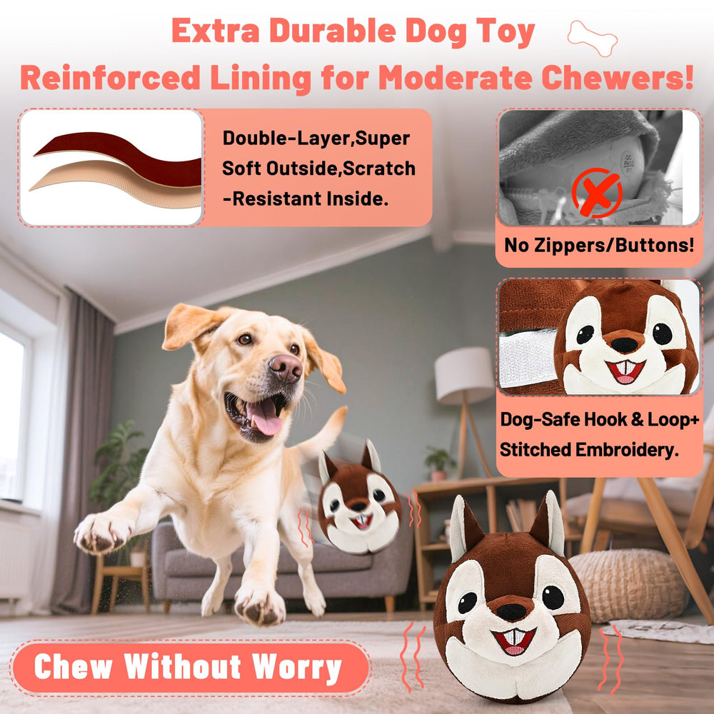 VYsTN rip-proof plush dog toy with chew-resistant stitching.