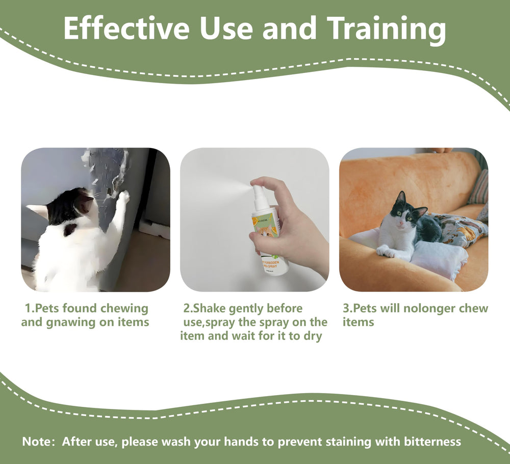 Two 100ml bottles of VYTATAIL deter cats from scratching rooms.