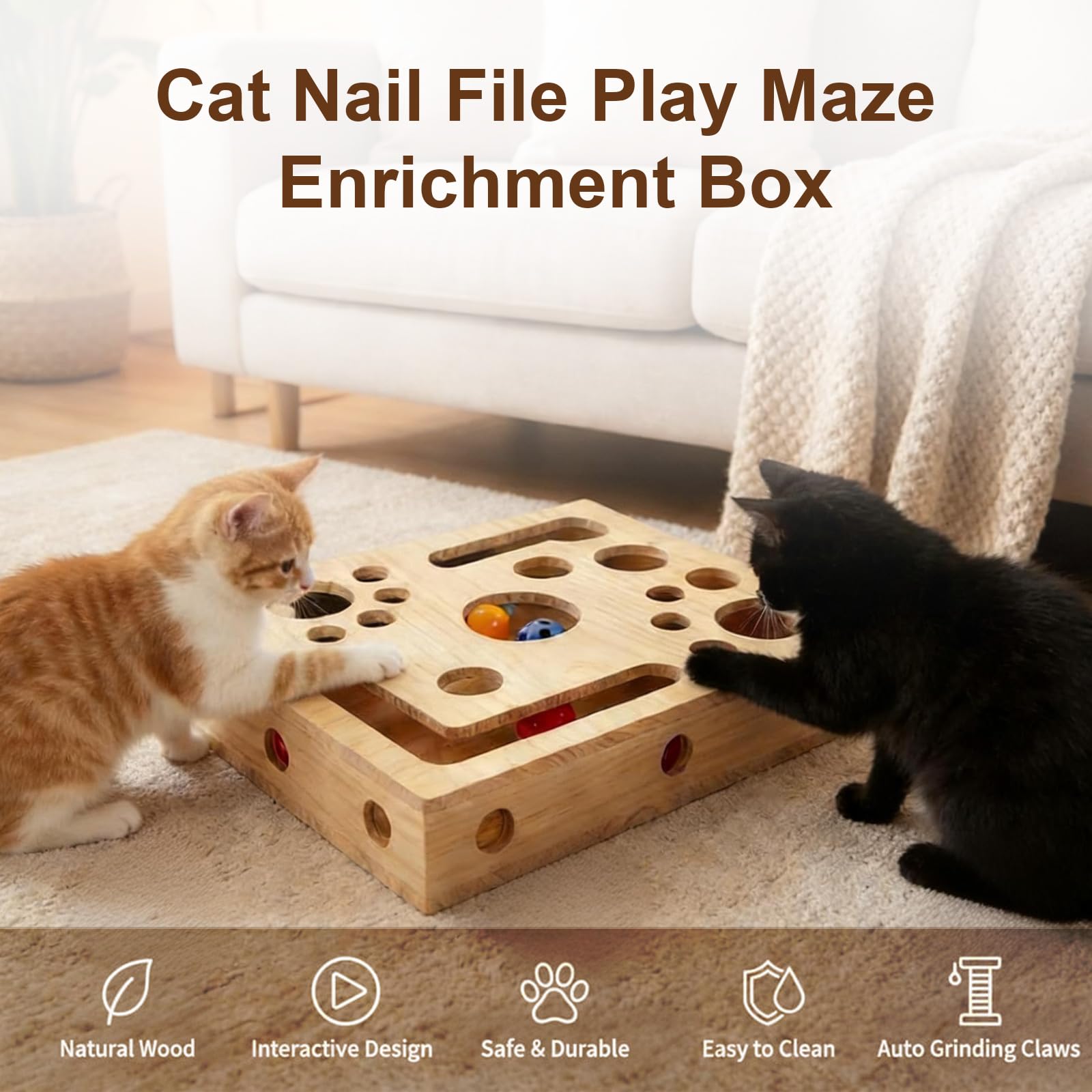 VYIUNKTE cat puzzle toy encourages solo play and enrichment.