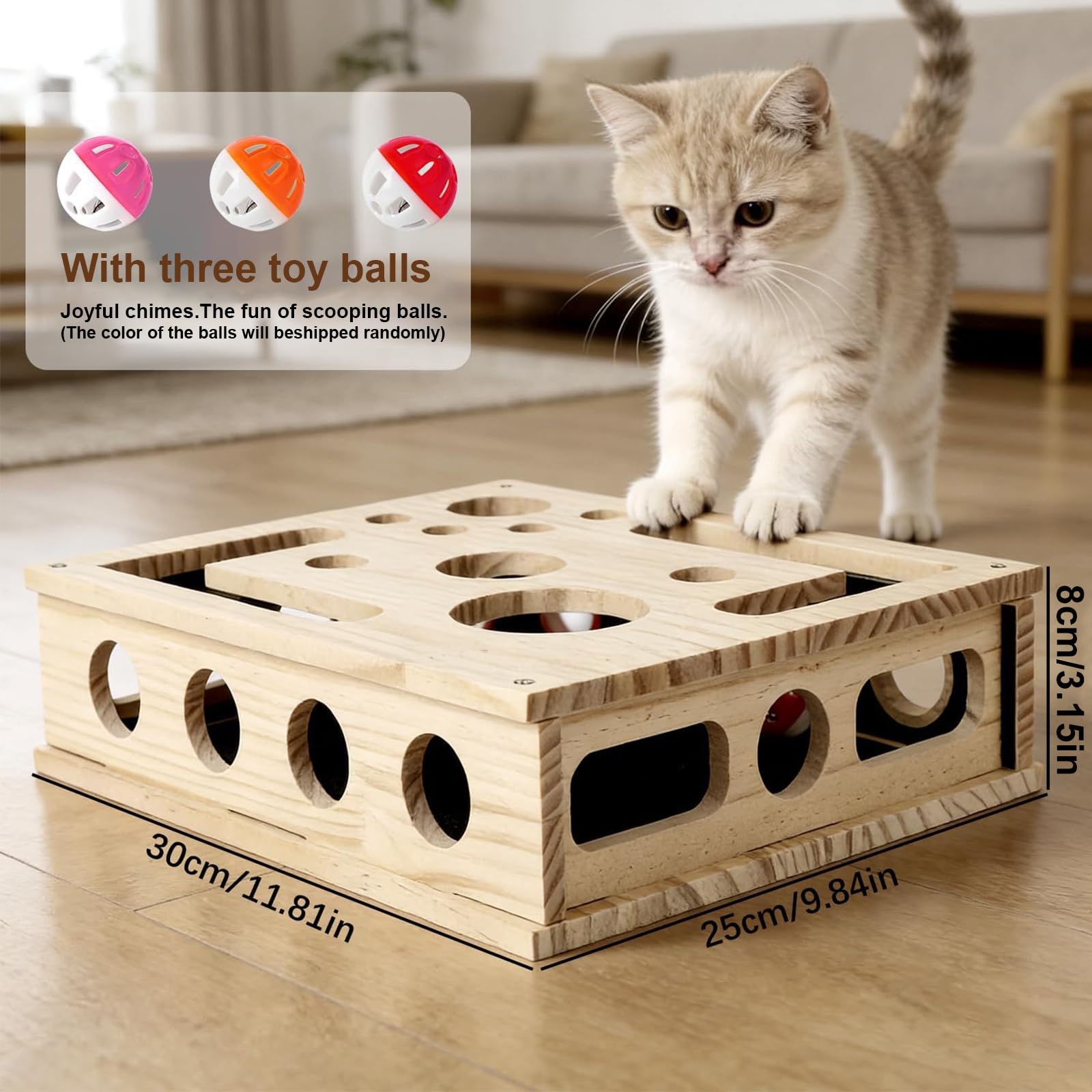 VYIUNKTE puzzle enrichment box with three bell balls fosters playful problem solving.