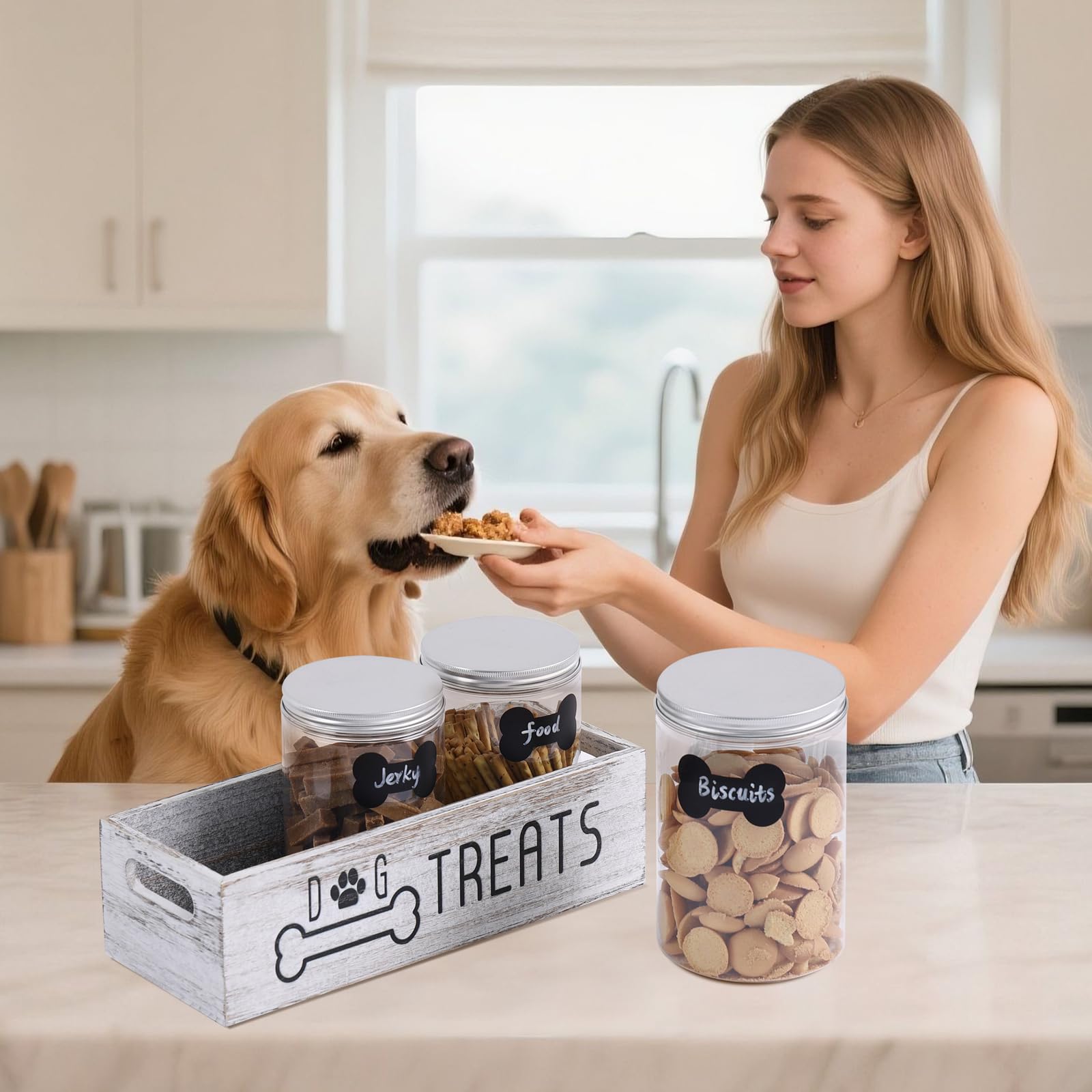 VZODESR cat treat storage jars inside for tidy snack organization