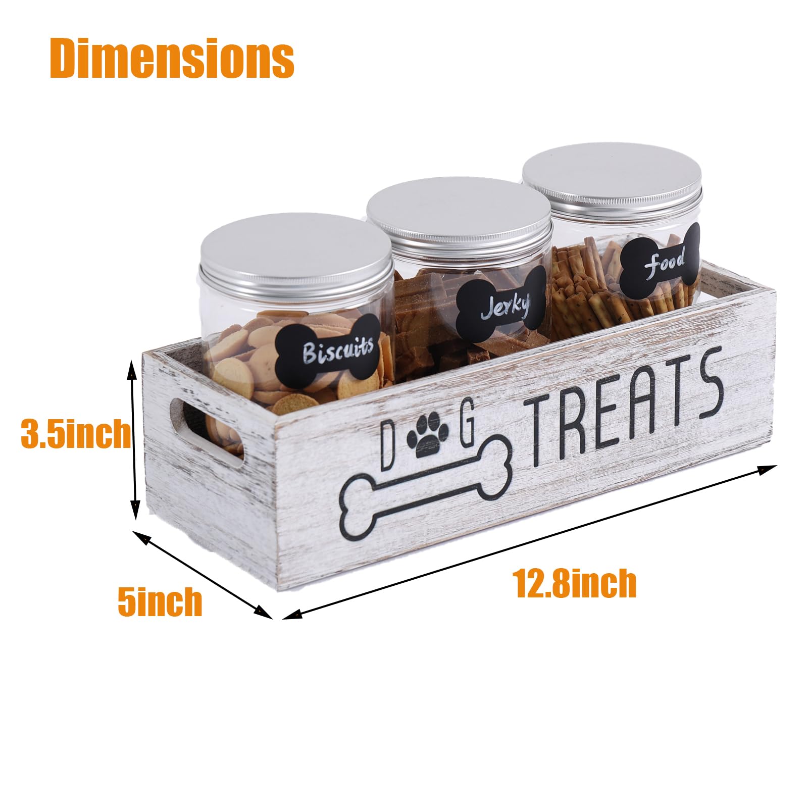 VZODESR personalized dog treat box with editable stickers for labeling