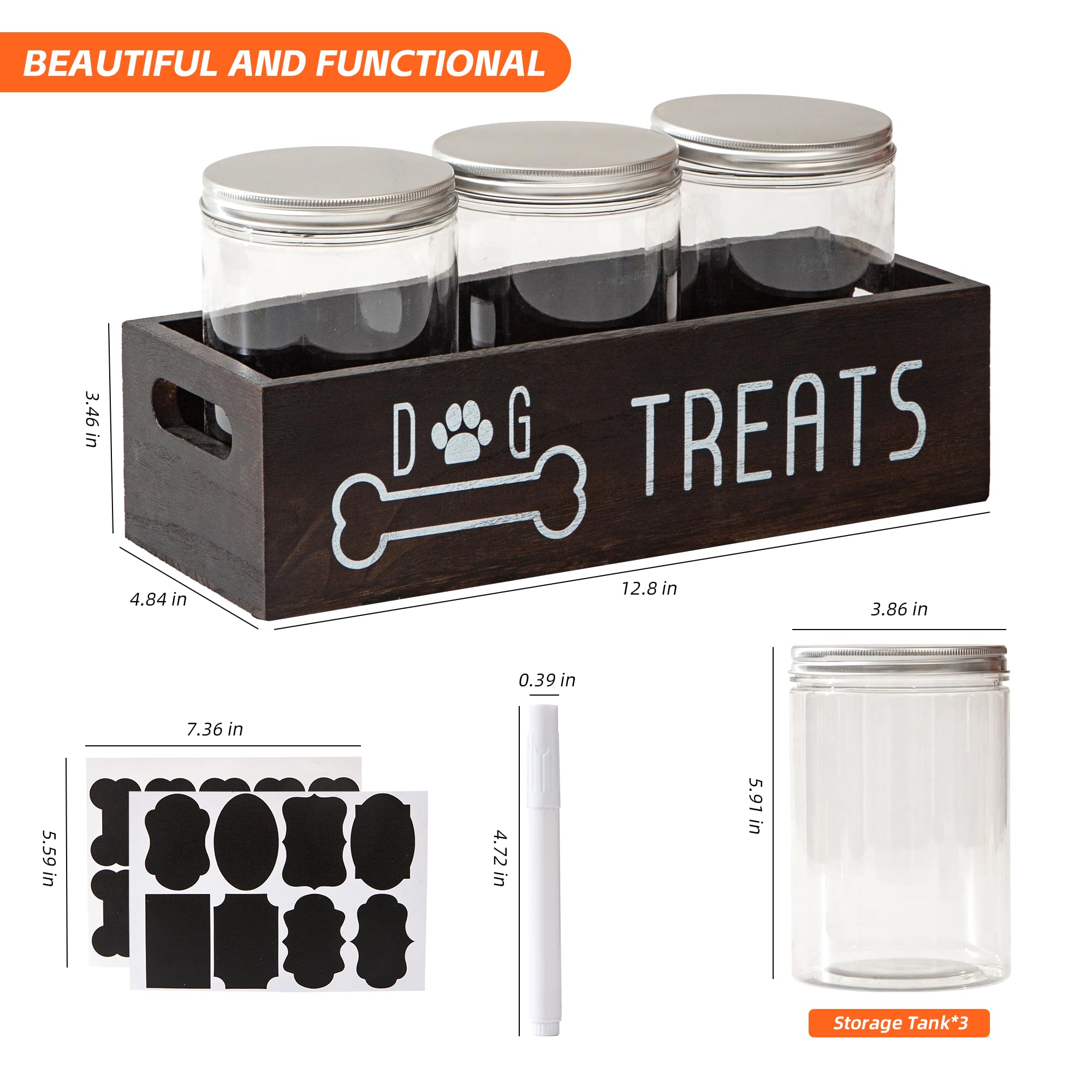 VZODESR counter-ready pet snack storage keeps kitchen tidy and accessible.
