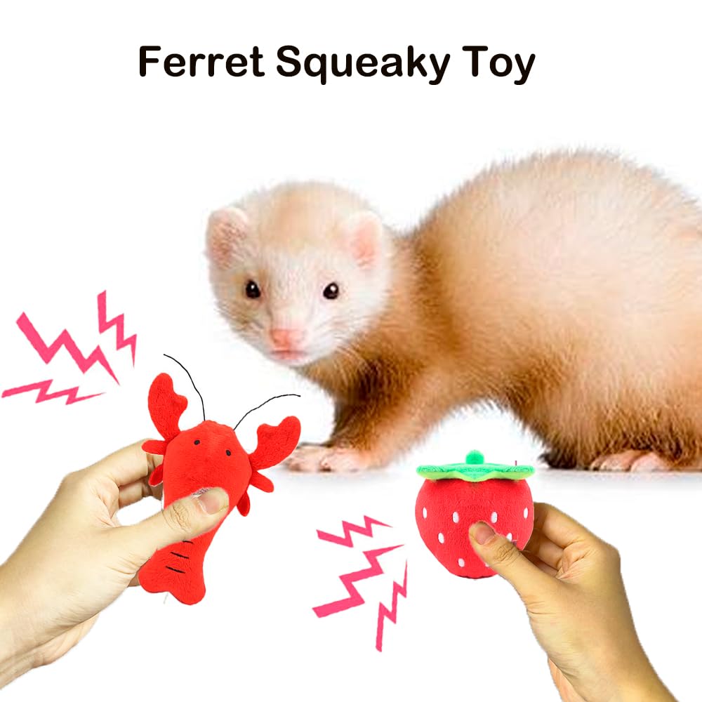 VZqola ferret bell ball squeaker toy promotes interactive fun and bite-soft texture