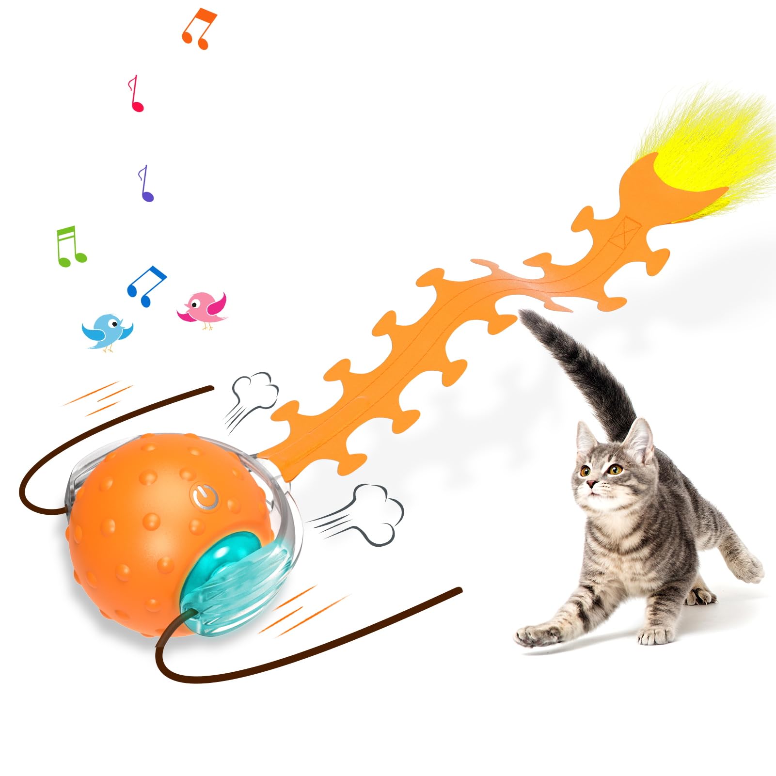 Waaiio centipede-tail-swing engages indoor cats with prey-like motion for active play.