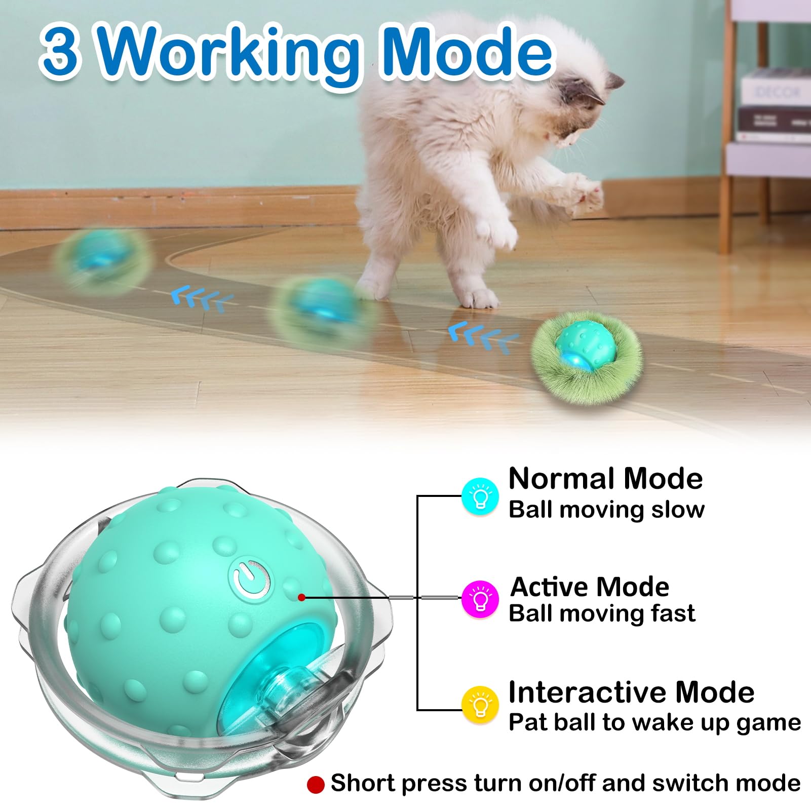 Waaiio motion-activated cycle saves battery while keeping cats engaged.