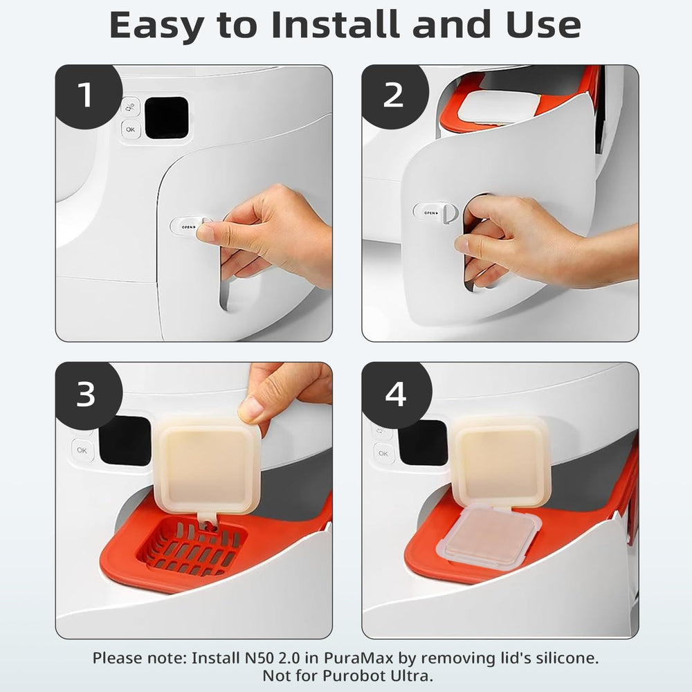 Waatoos N50-2-0 case design supports clean, mess-free deodorizer swaps.