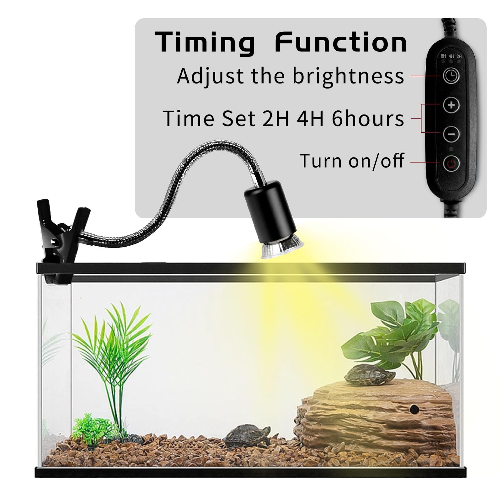 waazoorep two bulbs 25W and 50W for adjustable heat and UV exposure