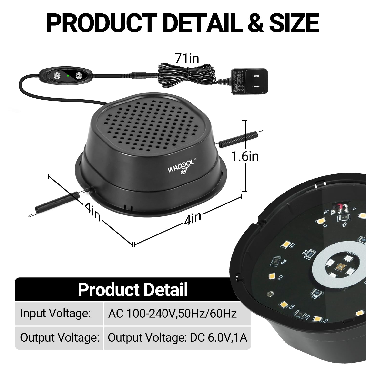 Wacool Terra UVB light with dimmer control for customizable day‑night lighting