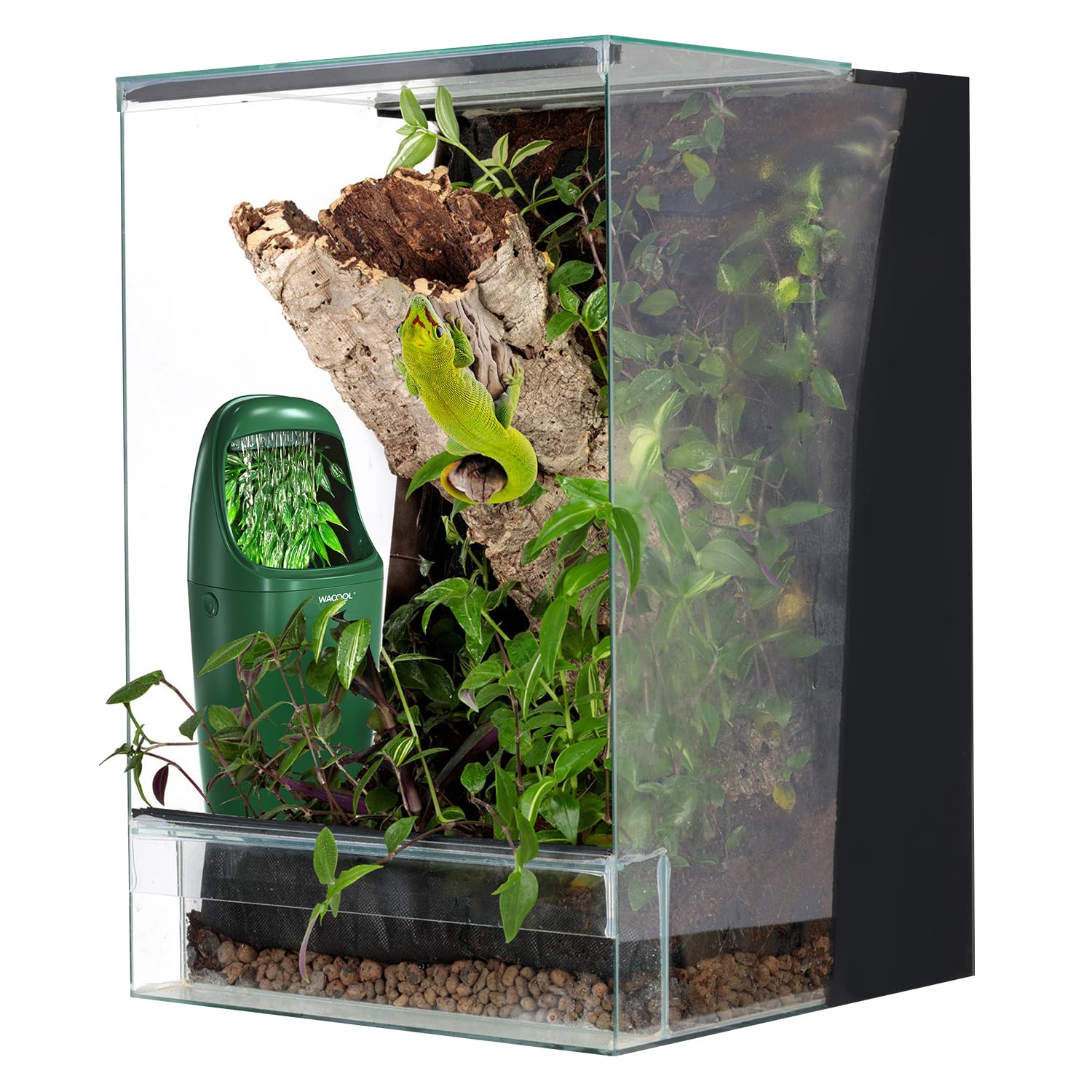 Dual-filter system in the WACOOL TERRA reptile fountain for clean water