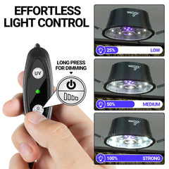 Wacool Terra UVB light offering UVB5.0 and UVB10.0 modes for different reptiles