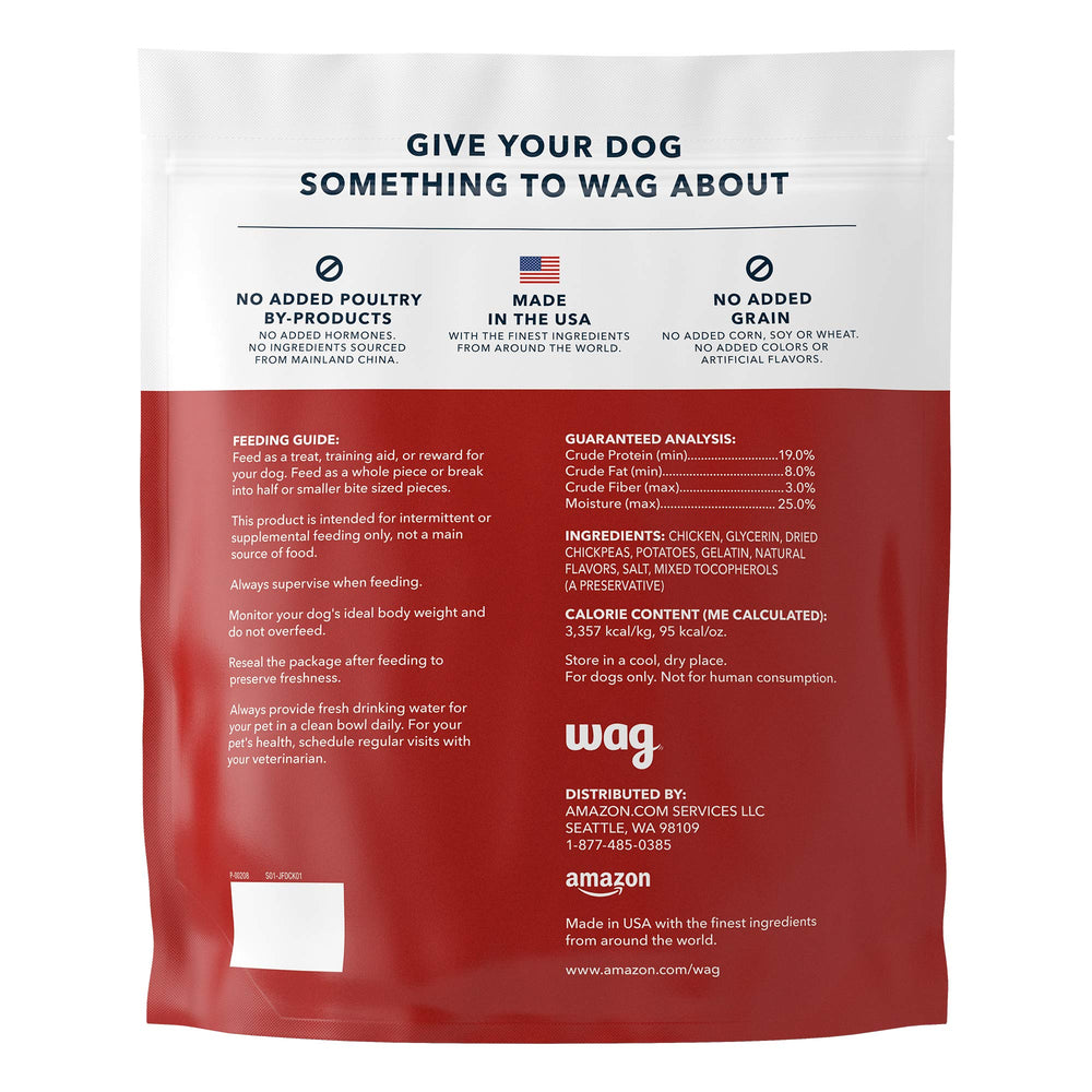 Pack shot of Wag American chicken jerky treats