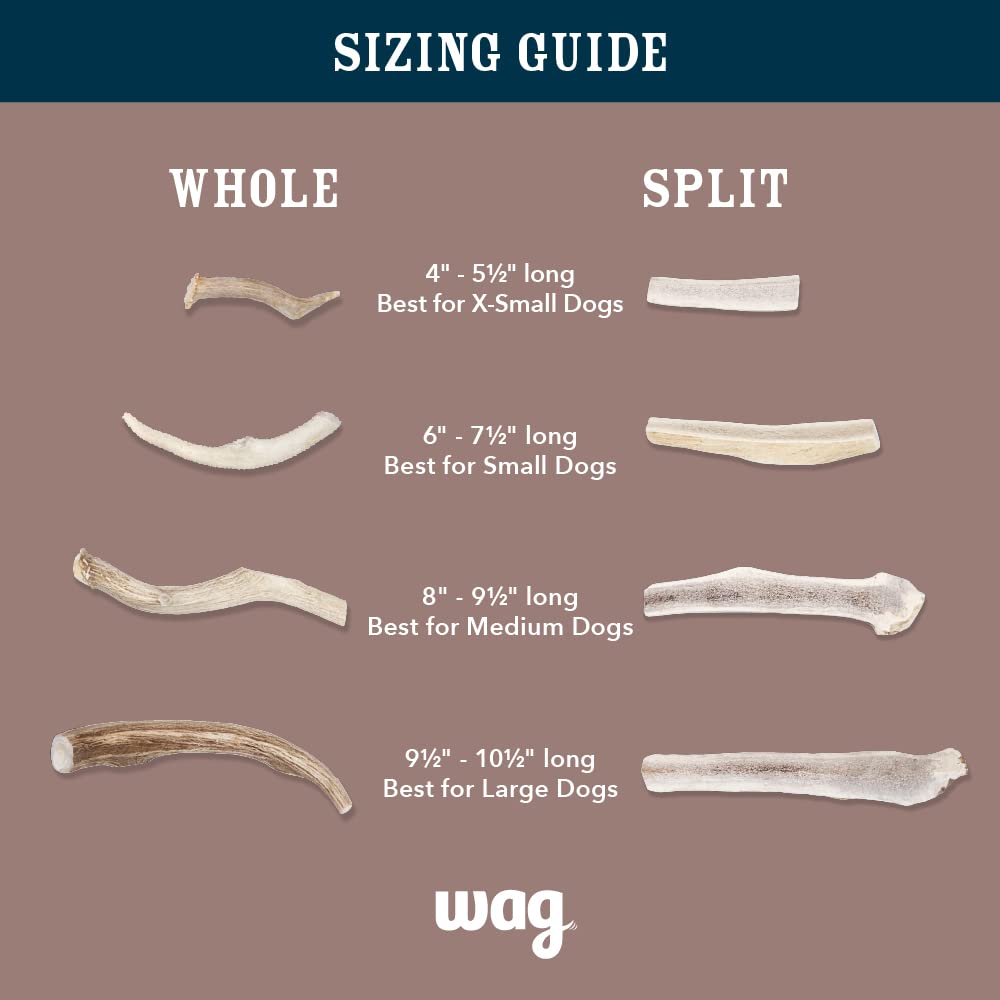 WAG elk antler chew, no artificial colors or flavors.