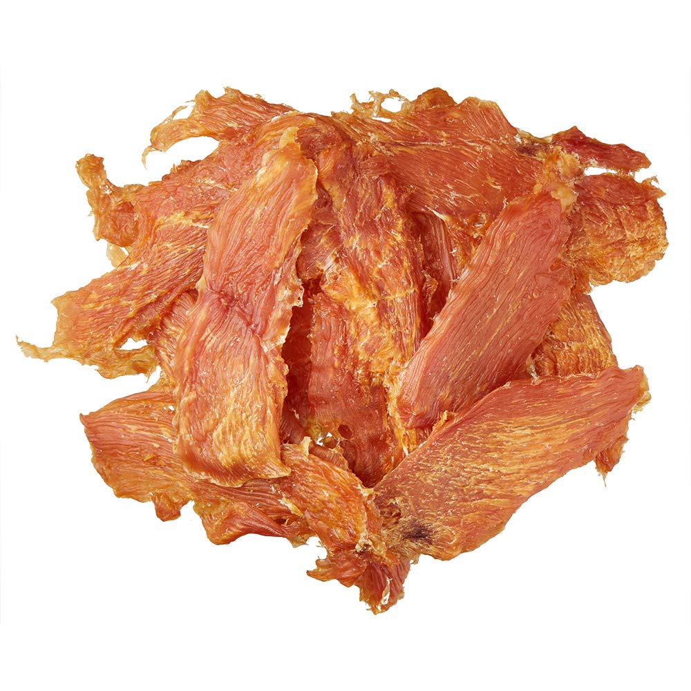 WAG oven-baked chicken jerky slices ready for training.