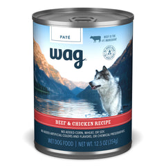 WAG Pate beef-chicken front view can highlights a protein-rich meal option.