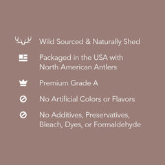 WAG premium-grade-a antler highlights high-quality chew material