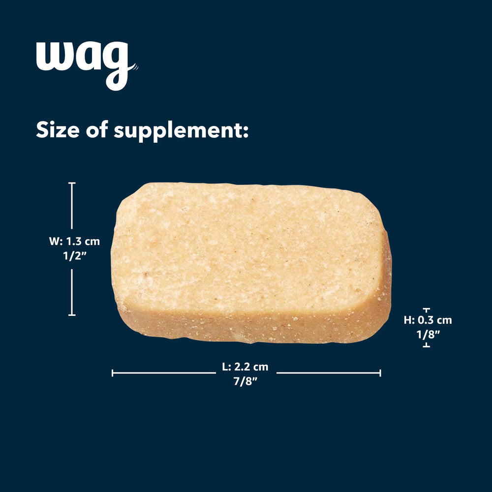 WAG Probiotic Dog Chews 90 count packaging for convenient supply