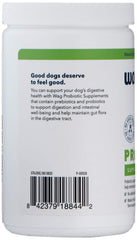 WAG probiotic dog chews natural duck flavor for tasty gut health.