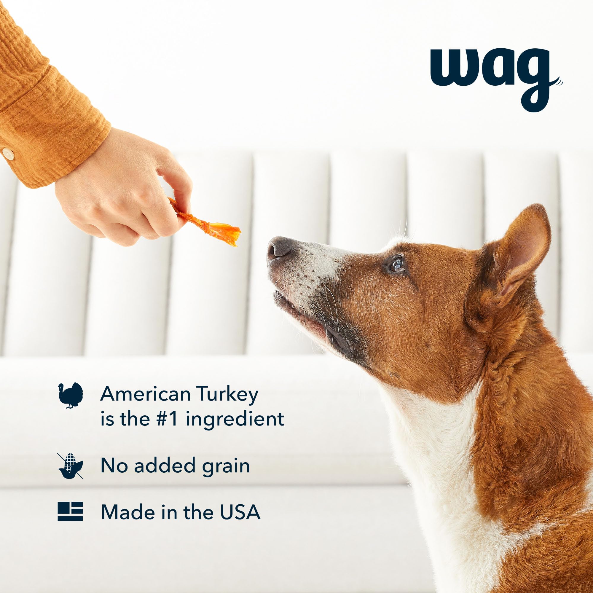 WAG Soft & Tender no grain or artificial flavors visual highlight.