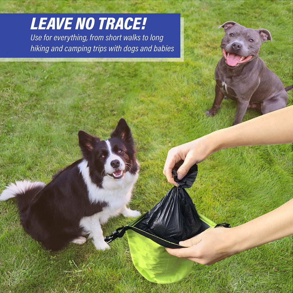 Wag & Wander bag clipped to a leash for quick access during walks