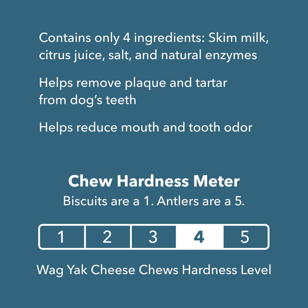 WAG Yak Cheese bone-hard texture, ideal for extended chews.