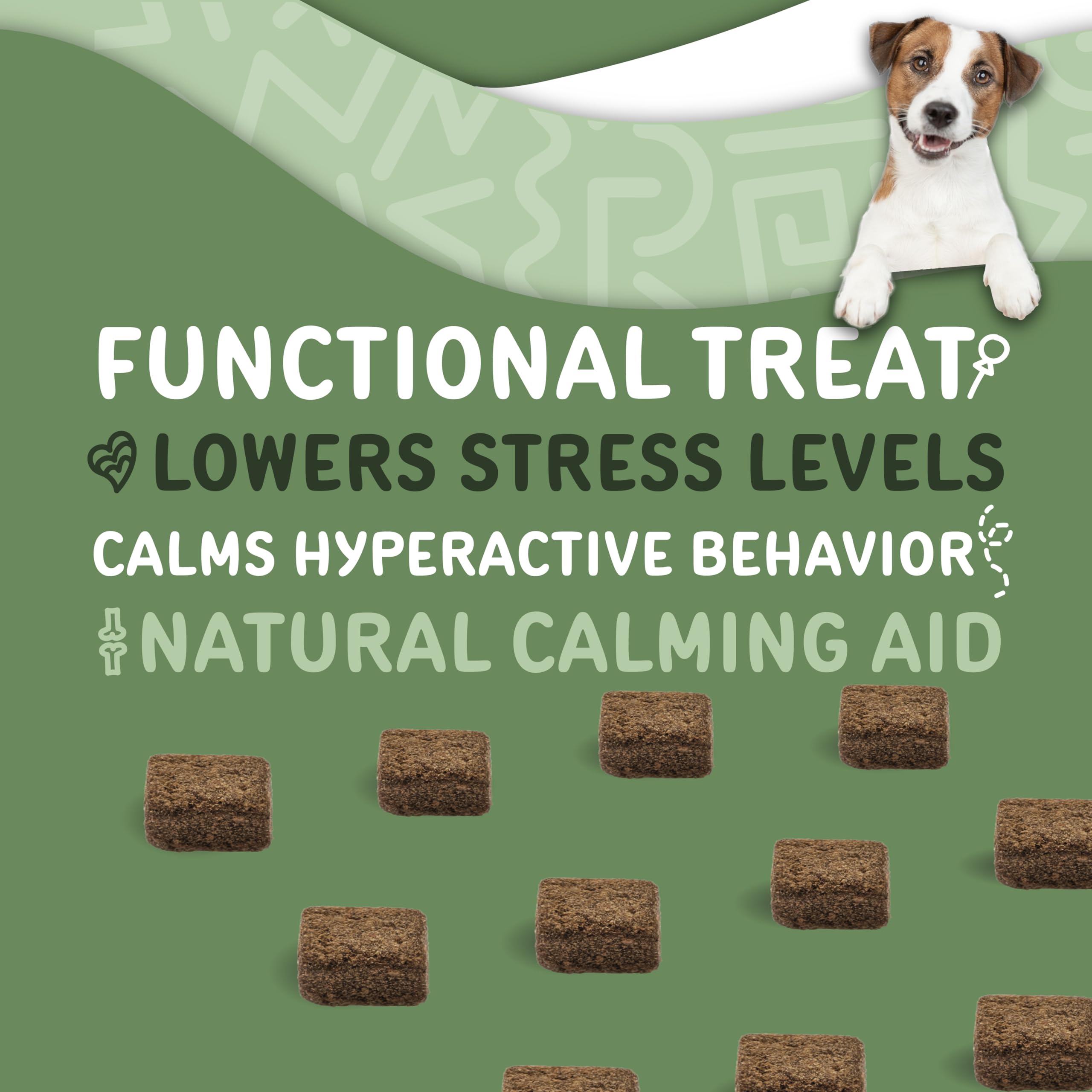 Waggedy Calm Max dog chews open pack illustrating easy serving mix