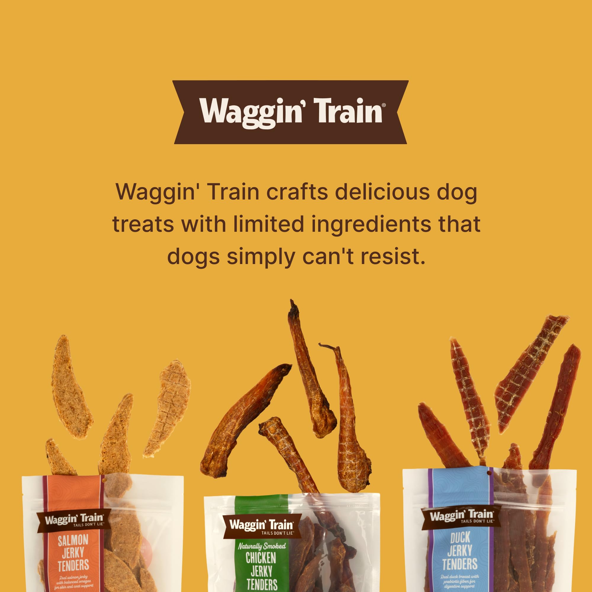 Waggin' Train 30-ounce pouch showcased for bulk dog treats.