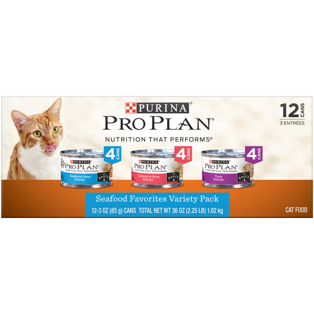 Waggin' Train Purina seafood entrees variety pack 36oz, convenient 12-pack for varied meals.