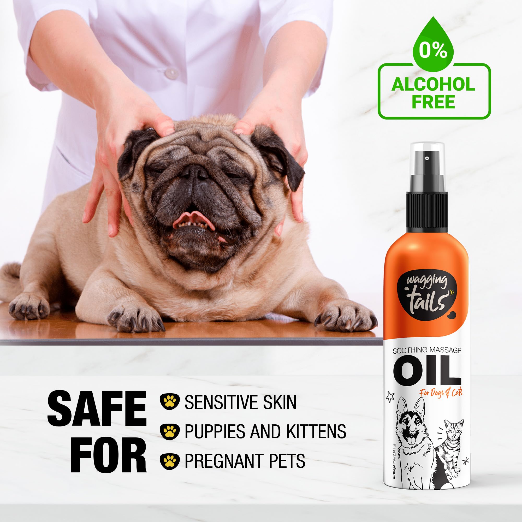 Wagging Tails 6-in-1 soothing oil pet care routine support for daily use